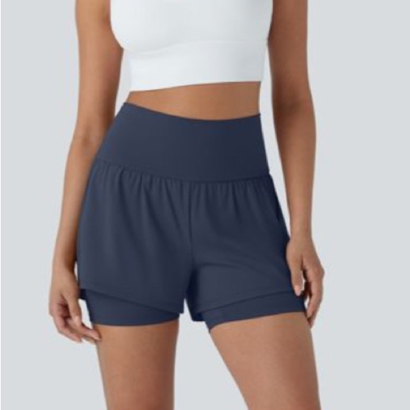 HALARA Pants - HolaraWomen's Navy High-Waisted  Yoga Shorts